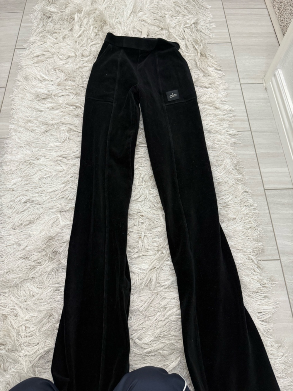 ALO Yoga Black Velour Lounge Pants